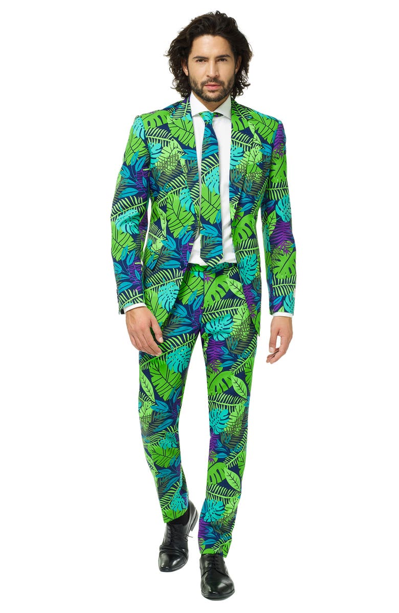 OppoSuits Juicy Jungle Trim Fit Two-Piece Suit with Tie, Alternate, color, Miscellaneous
