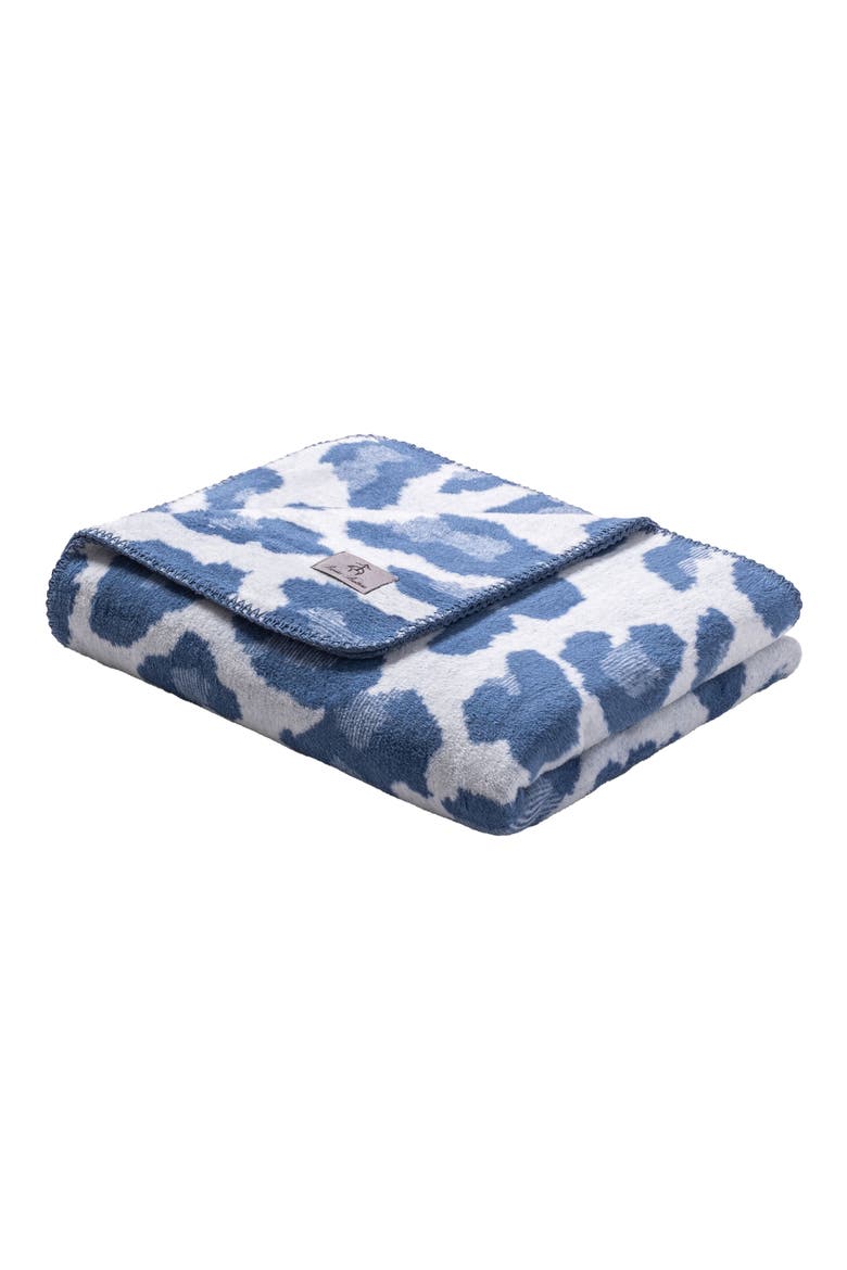 Leopard Throw Blanket, Main, color, BLUE