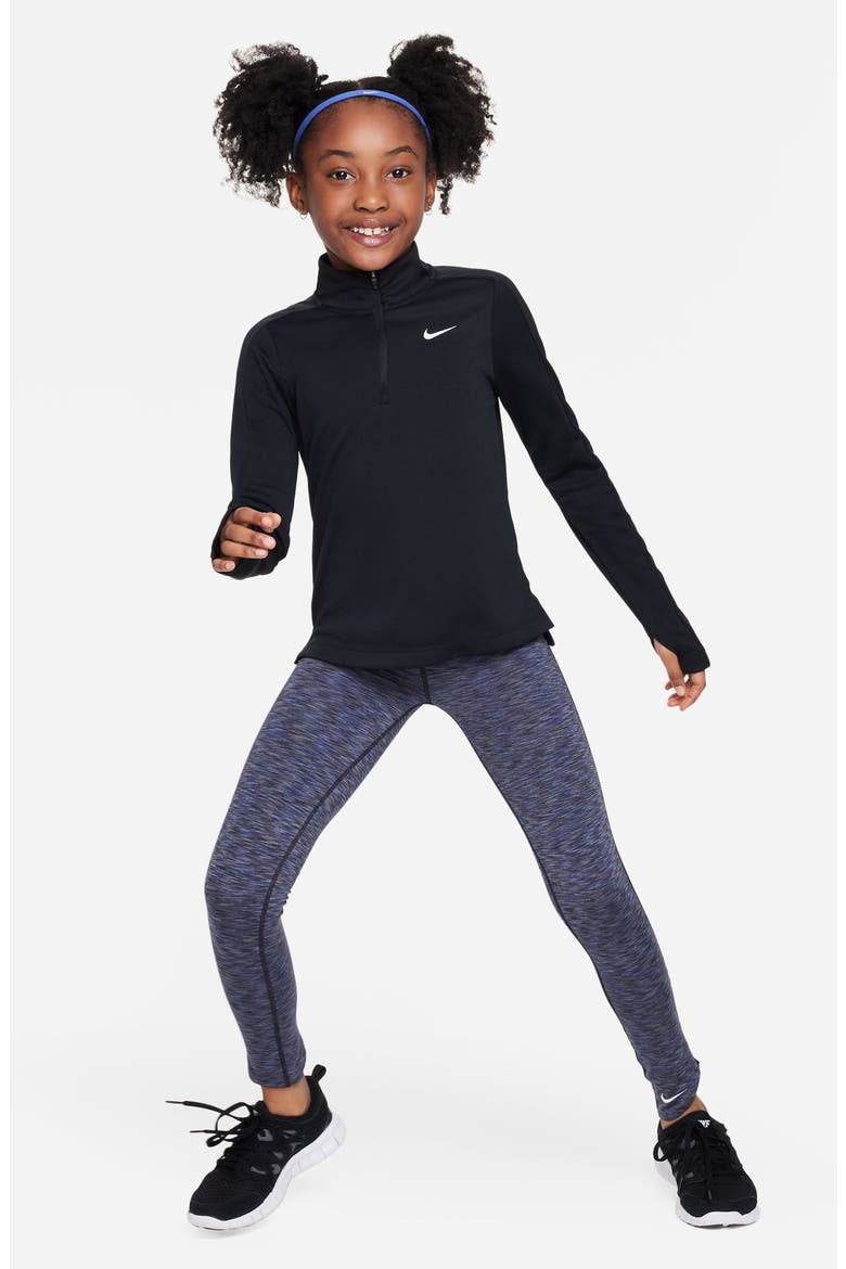 Kids' Dri-FIT Half Zip Pullover, Alternate, color, 010 BLACK/WHITE