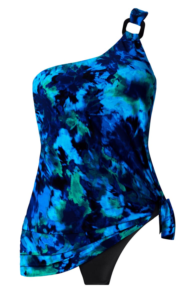 Mashup Amal Skirted One-Piece Swimsuit, Alternate, color, BLUE MULTI