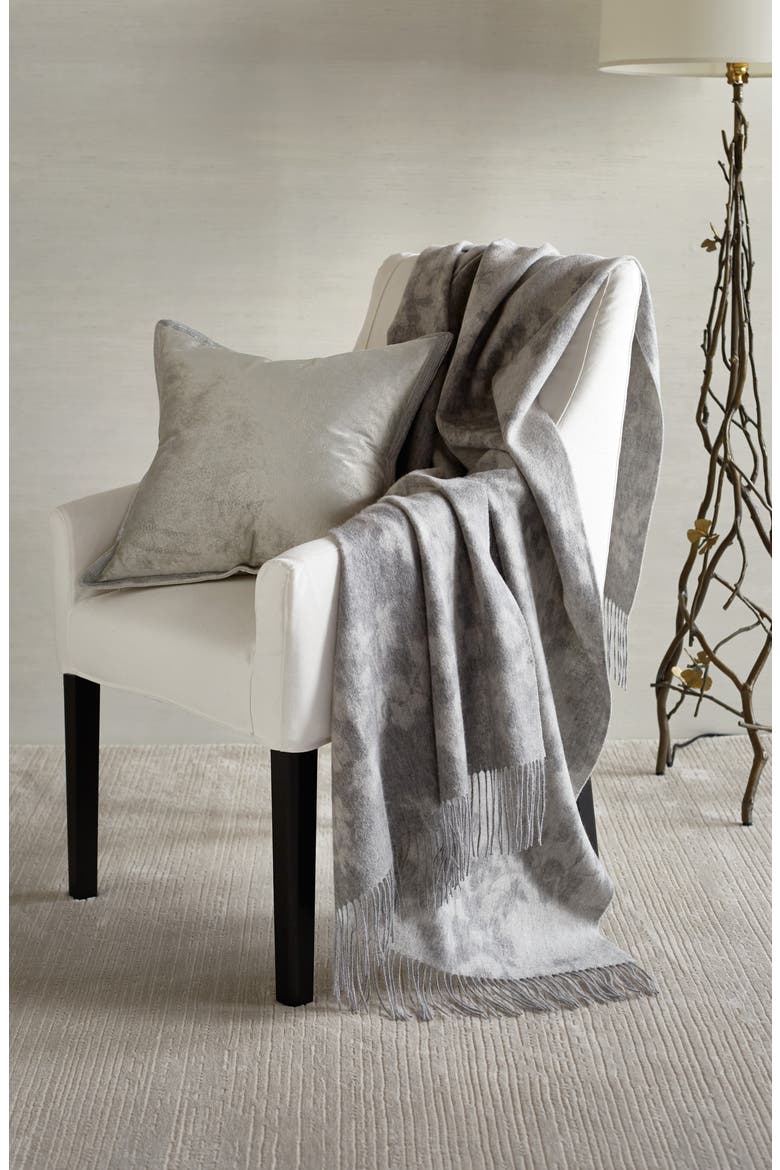 Orchid Wool Throw Blanket, Alternate, color, GREY