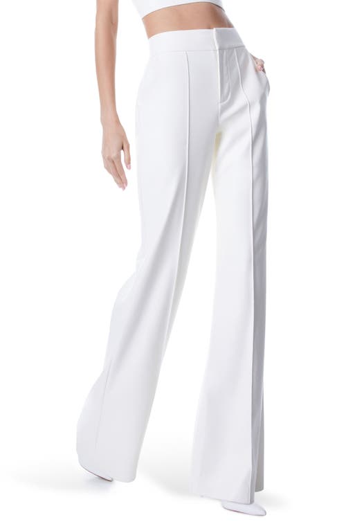 Shop Alice And Olivia Alice + Olivia Dylan High Waist Faux Leather Wide Leg Pants In Ecru