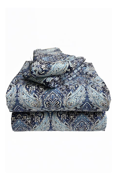 Sofi Paisley Cotton Flannel Sheet Set