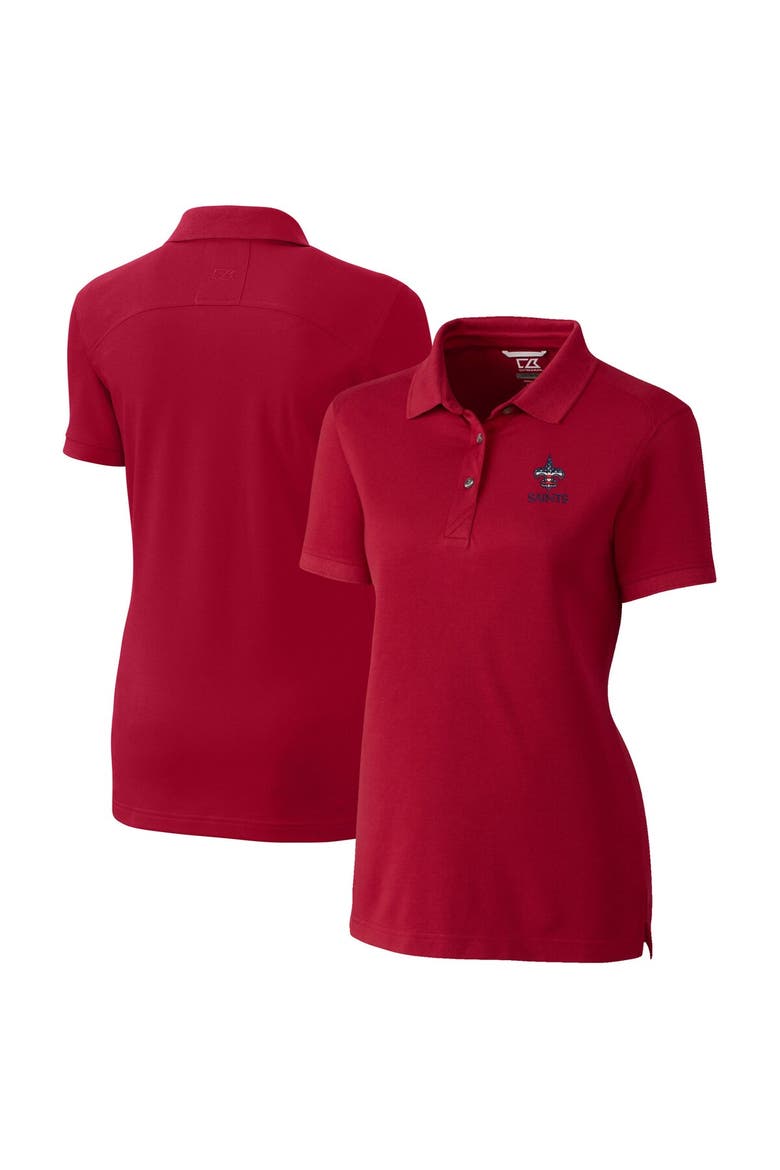Women's Cutter & Buck Cardinal New Orleans Saints Advantage DryTec Tri-Blend Pique Polo, Main, color, Cardinal