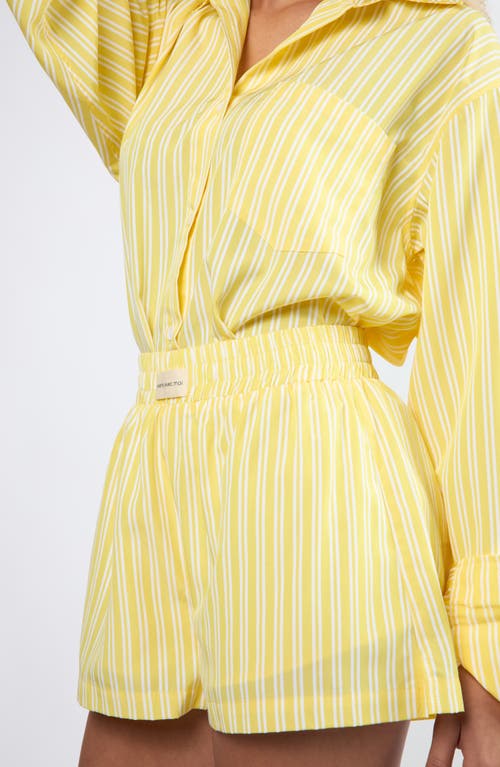 VIENS AVEC MOI VIENS AVEC MOI SEASIDE STRIPE COTTON BLEND BUTTON-UP SHIRT 