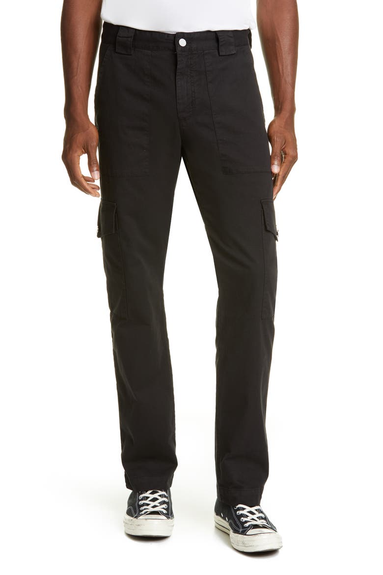 Patch Pocket Twill Cargo Pants, Main, color, BLACK