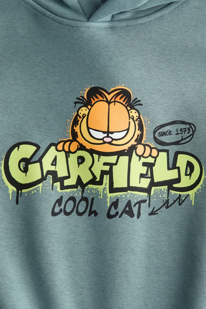 Hoodie With Printed Motif, Alternate, color, Turquoise/Garfield