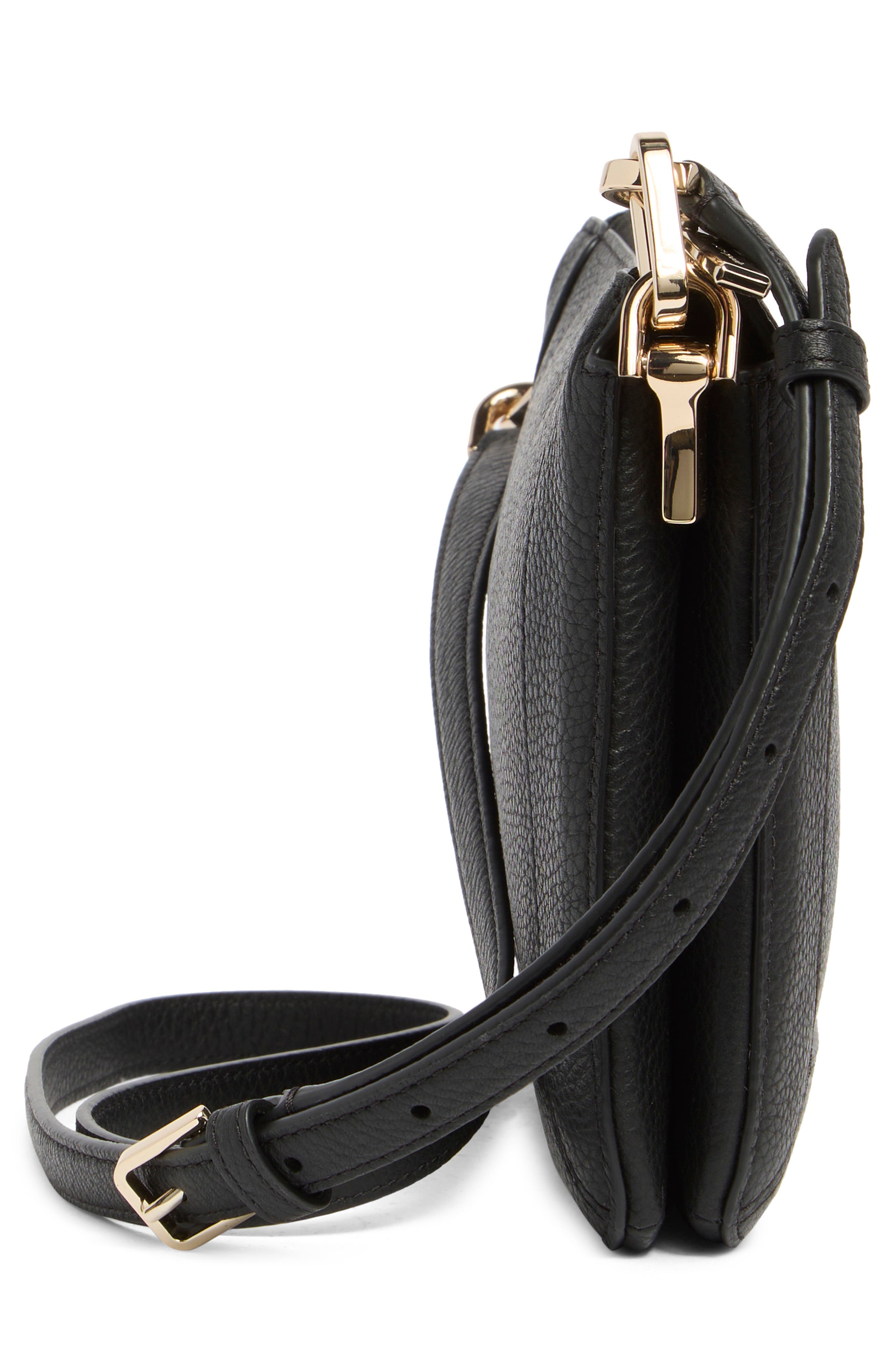 Kate Spade New York lena pebbled leather crossbody bag, Alternate, color, Black