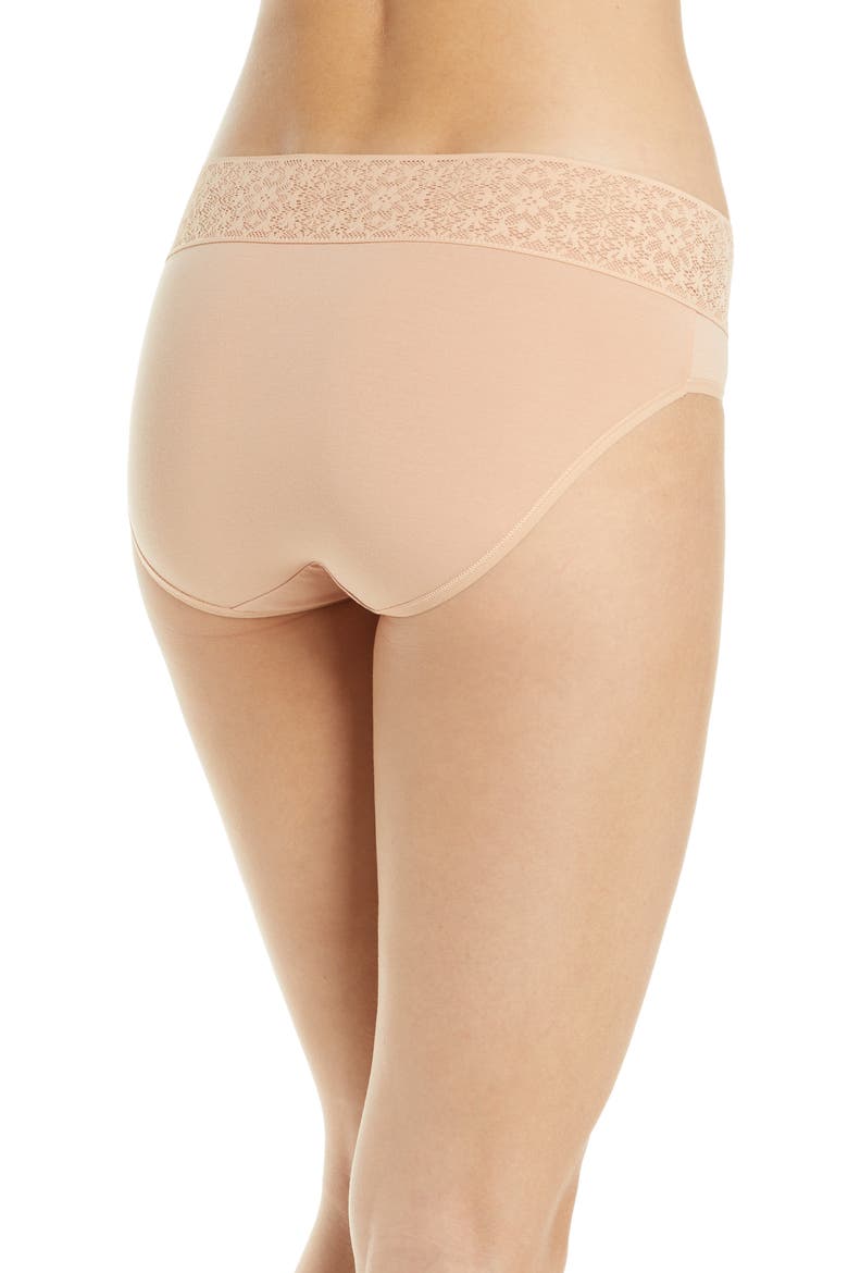 Cool Cotton Lace Briefs, Alternate, color, MAPLE SUGAR