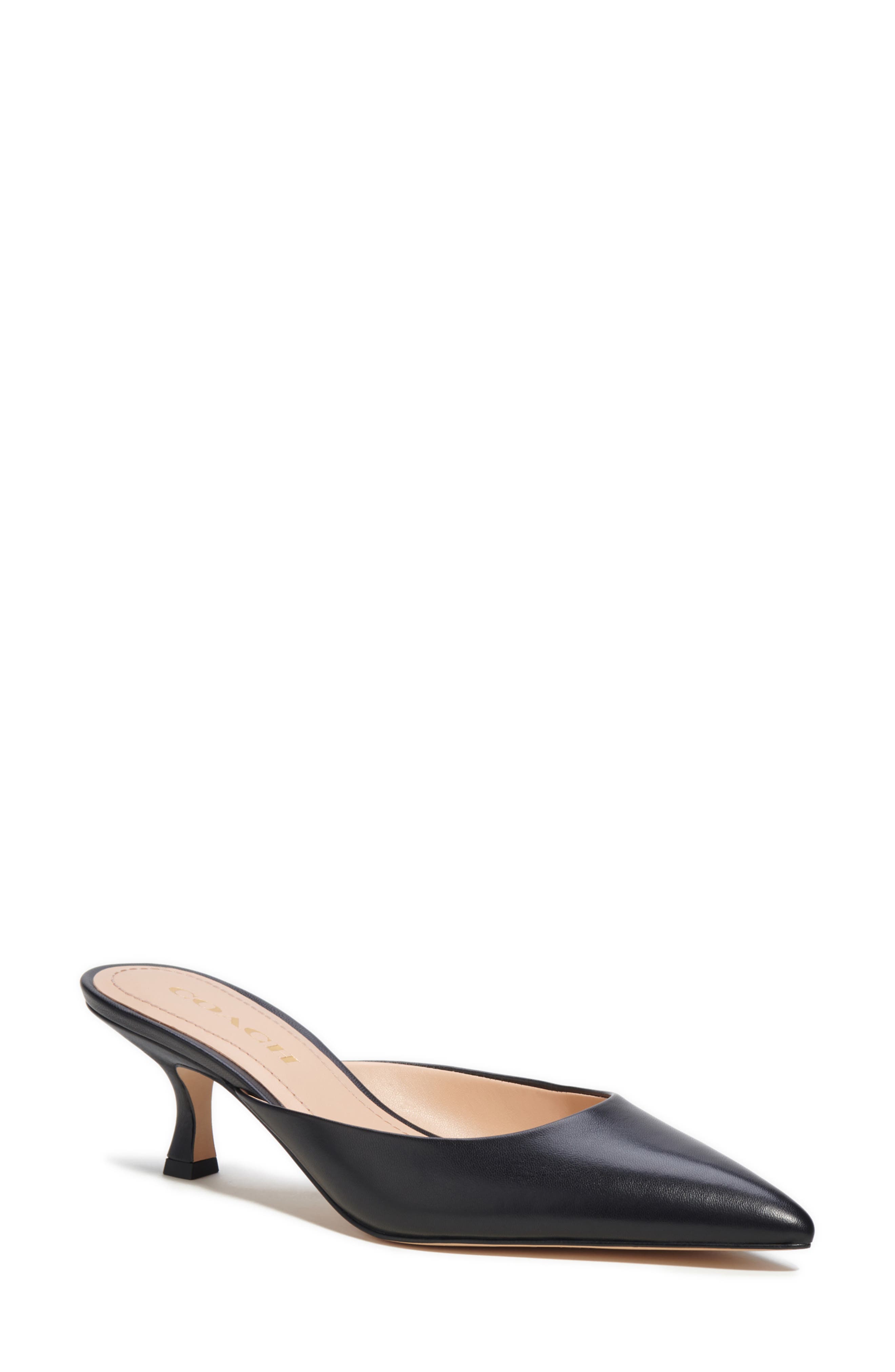 Renn Kitten Heel Mule, Main, color, BLACK