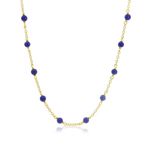 Lapis Bead Chain Necklace