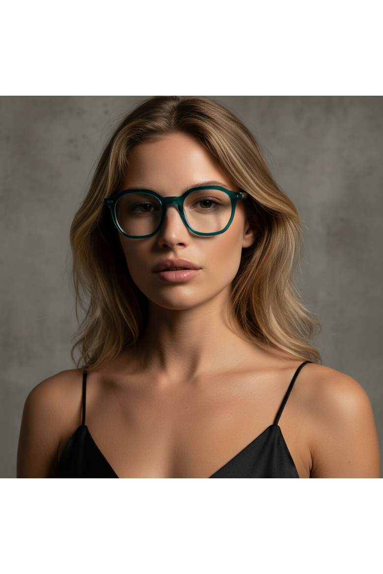 Manifest 46mm Geometric Eyeglasses, Alternate, color, Deep Evergreen Teal