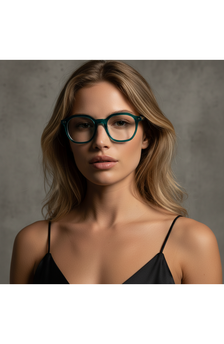 NCMPRBL Manifest 46mm Geometric Eyeglasses, Alternate, color, Emerald Green