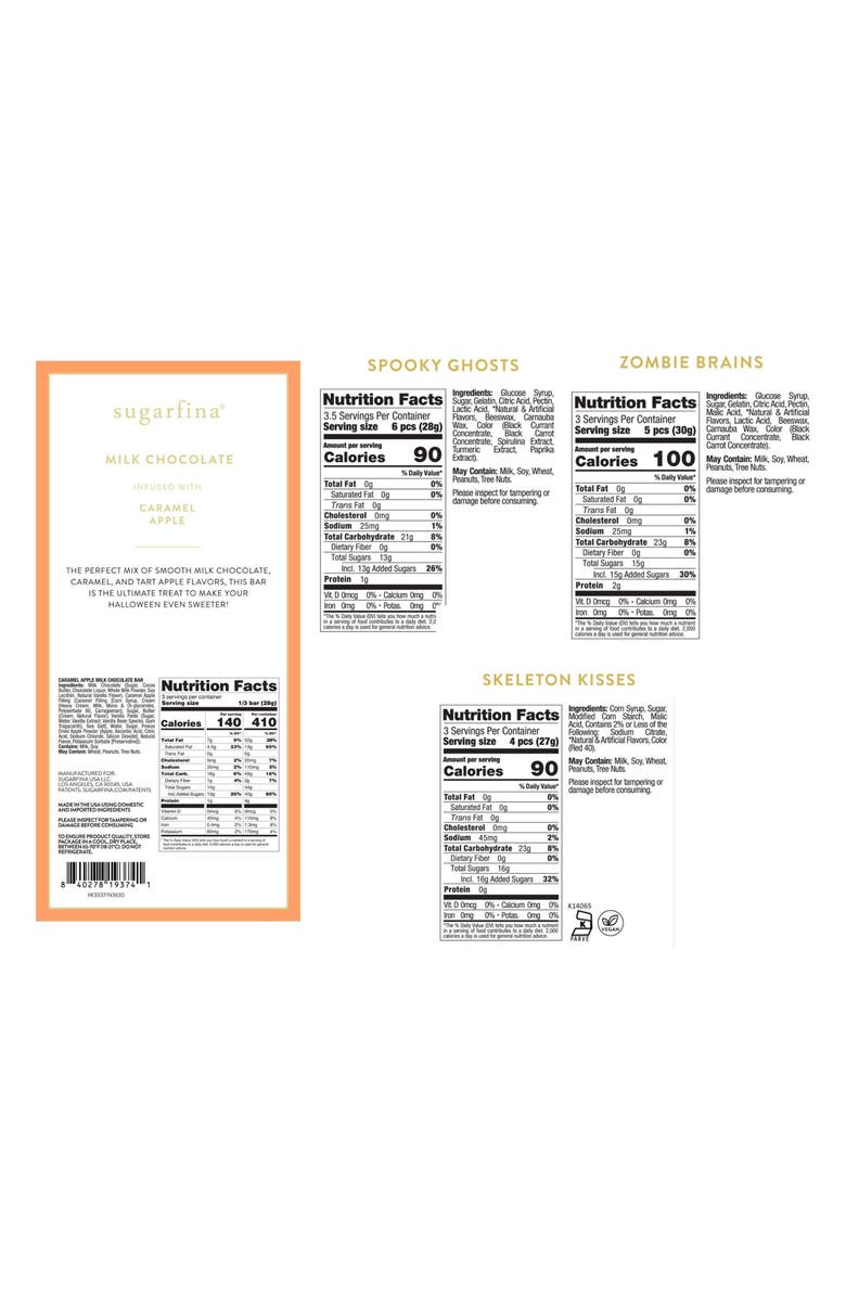 sugarfina For the Ghouls Bento Box, Candy Cube, Mix Bag & Chocolate Bar Bundle, Alternate, color, 