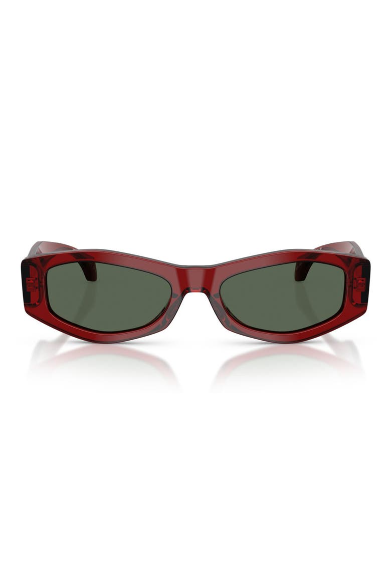 54mm Irregular Sunglasses, Main, color, DARK GREEN