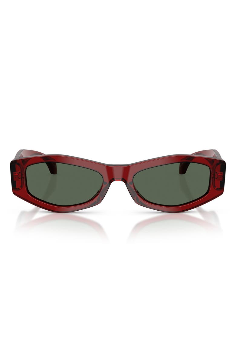 Versace 54mm Irregular Sunglasses, Main, color, Dark Green