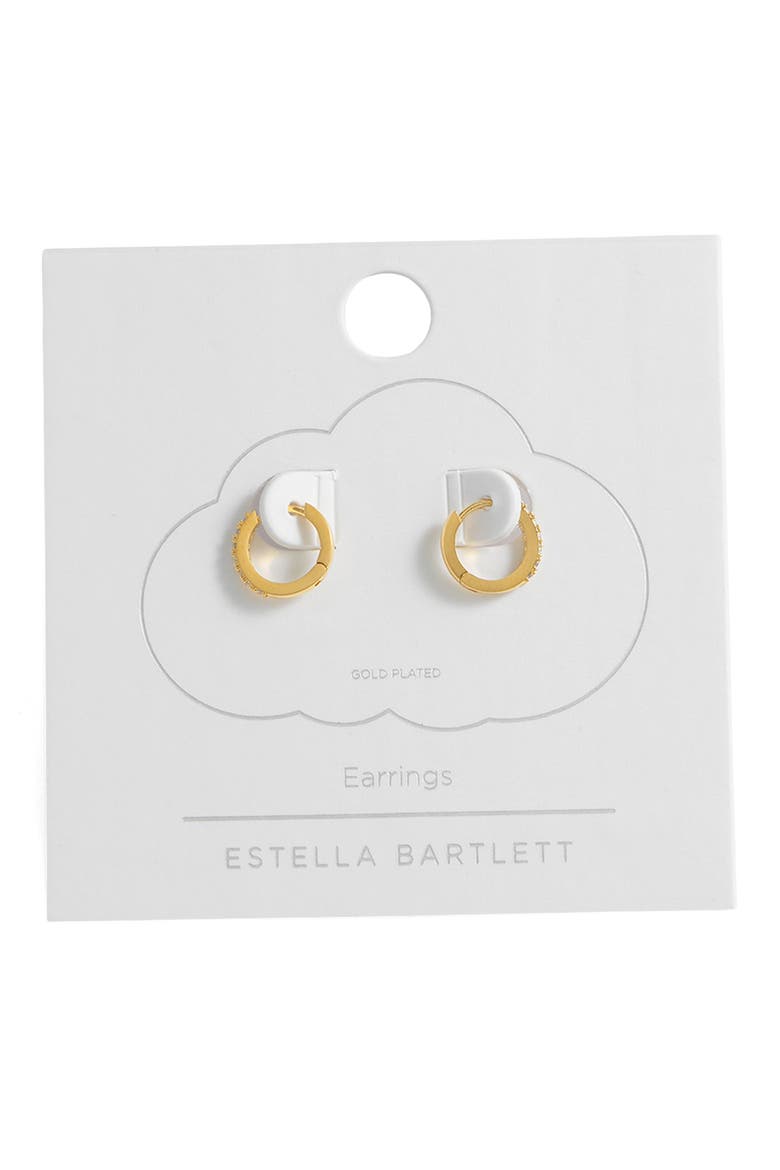 Pavé Crystal Hoop Earrings, Alternate, color, GOLD