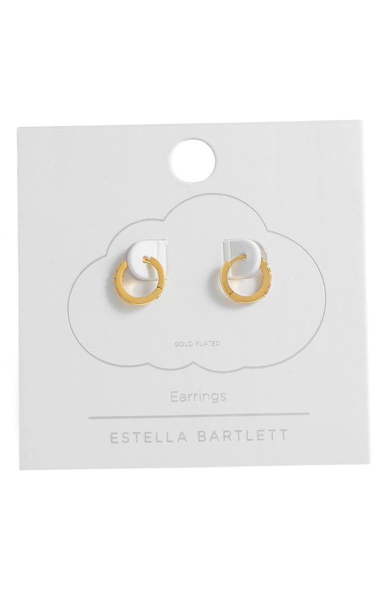 Estella Bartlett Pavé Crystal Hoop Earrings, Alternate, color, Gold