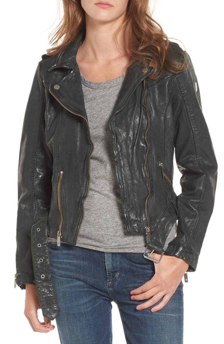 MAURITIUS Leather Jacket, Main, color, 