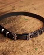 Fortela Tasia Leather Belt with Double Buckle