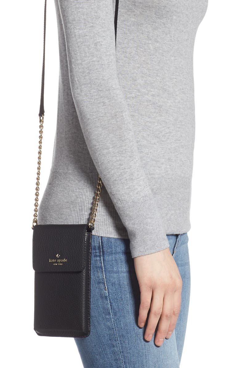 Kate Spade New York north/south leather smartphone crossbody bag, Alternate, color,