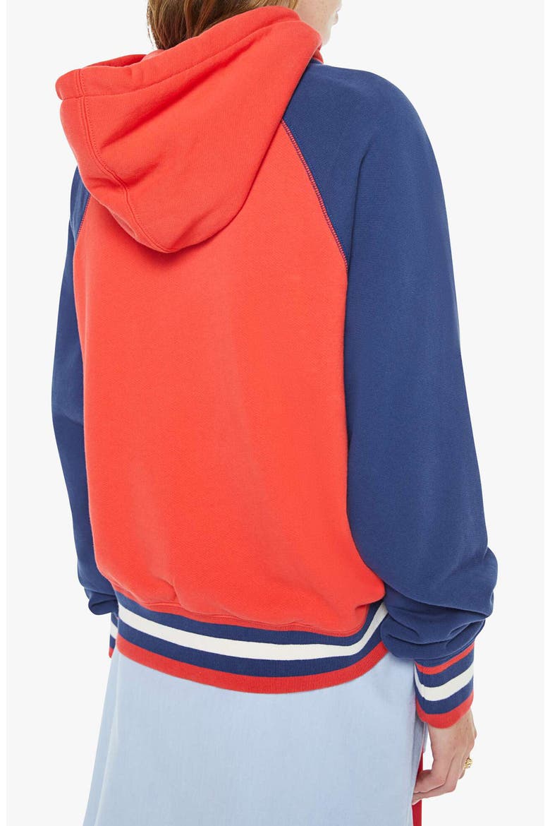 The Square Colorblock Appliqué Cotton Hoodie, Alternate, color, MOTHER PENNANT