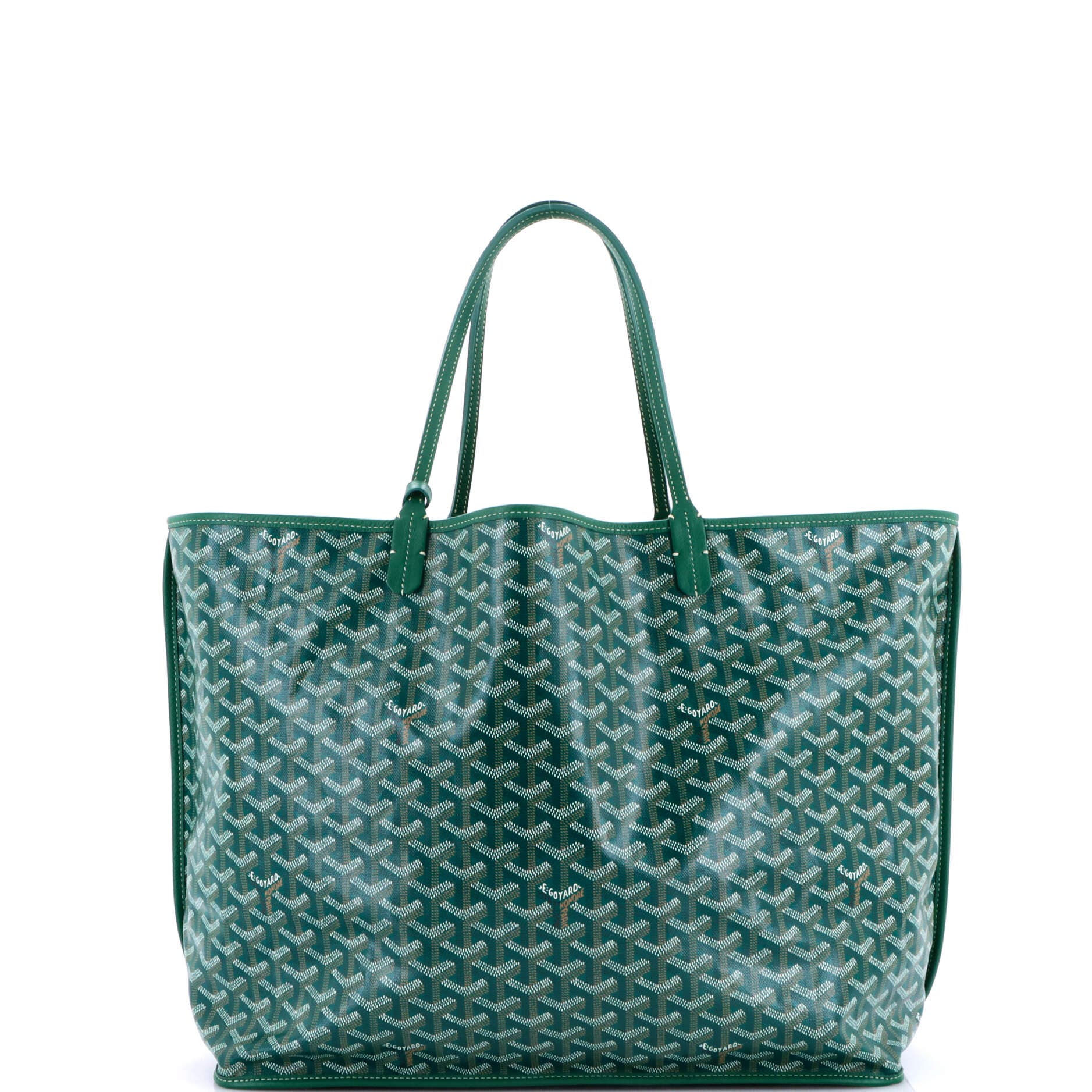 Pre-Owned Goyard Anjou Reversible Tote Coated Canvas GM, Alternate, color, Green