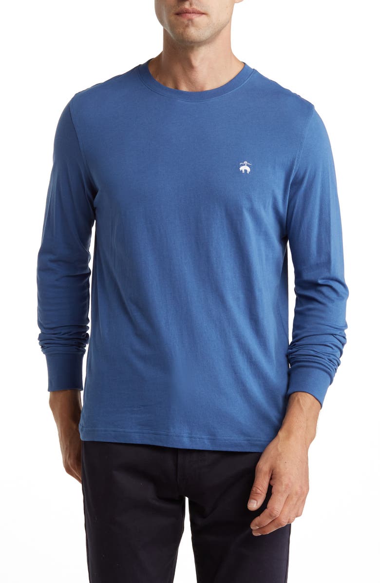 Brooks Brothers Classic Cotton Long Sleeve Golf T-Shirt, Main, color, 