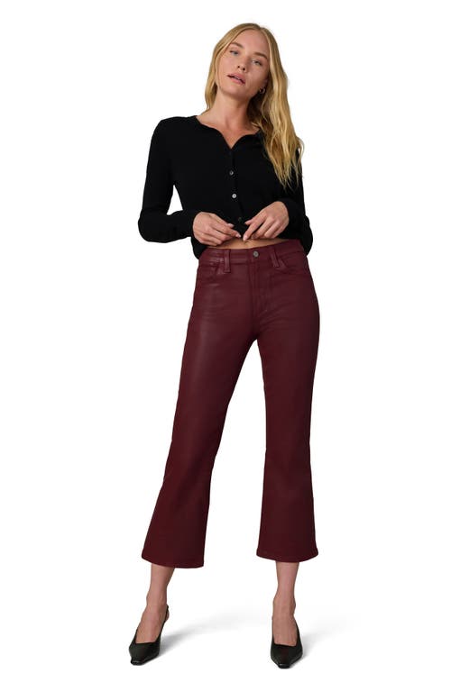 Joe's The Callie Coated High Waist Ankle Bootcut Jeans In Burgundy