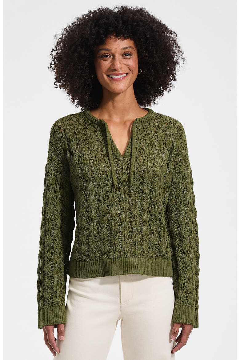 Drifter Tie Notch Neck Sweater, Main, color, Artichoke