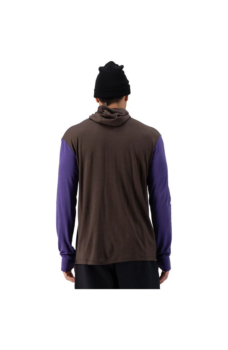 Mons Royale Yotei Powder Hoodie - Men's, Alternate, color, Violet/Cedar/Black