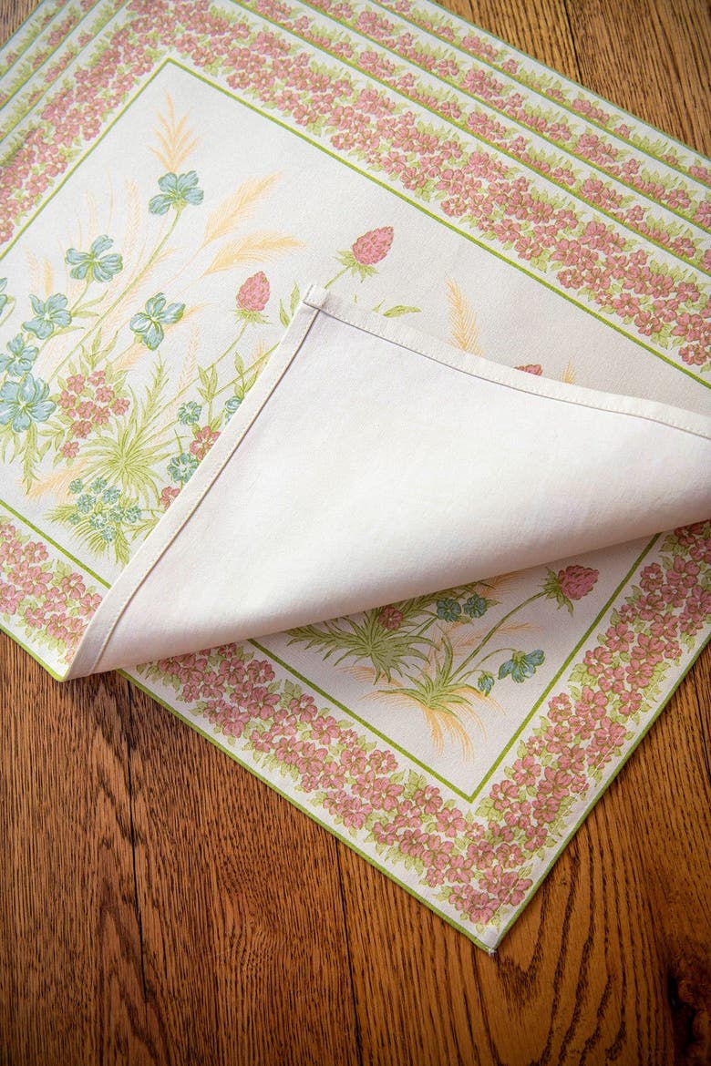 Clover Canvas Placemats, Set of 4, Alternate, color, White