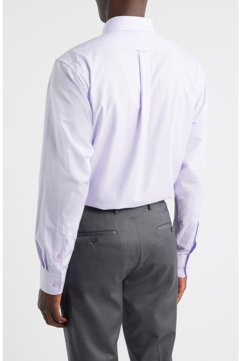 Regular Fit Light Purple Cotton Twill Button-Down Shirt, Alternate, color, LILAC