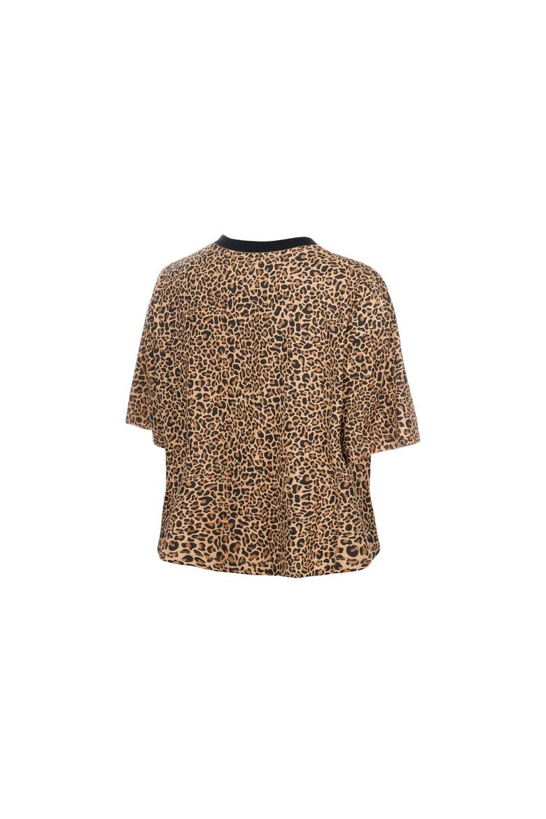 Women's New Era  Brown Kansas City Chiefs Mom & Me Leopard Boxy Cropped T-Shirt, Alternate, color, Brown