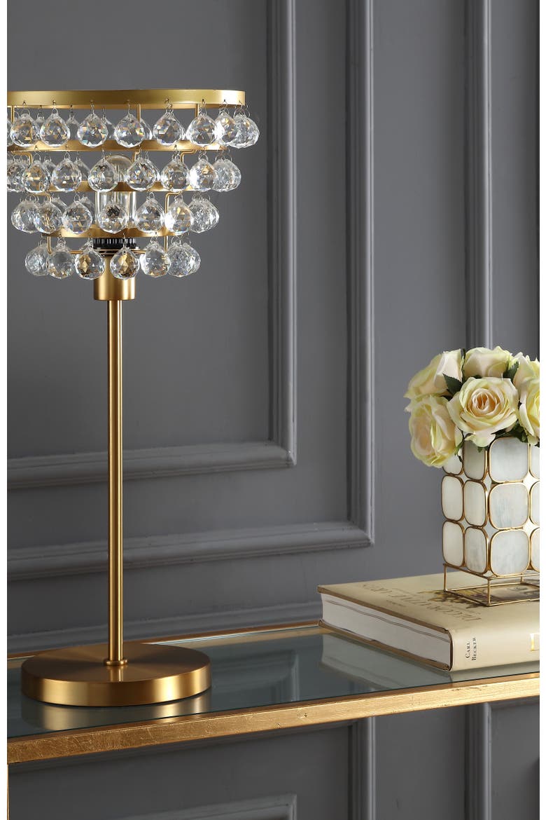 Buckingham 25" Crystal/Metal Table Lamp, Alternate, color, Brass Gold