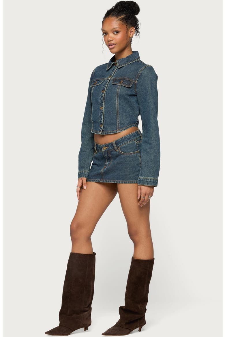 Dayla Low Rise Denim Micro Skort, Alternate, color, TWILIGHT-BLUE