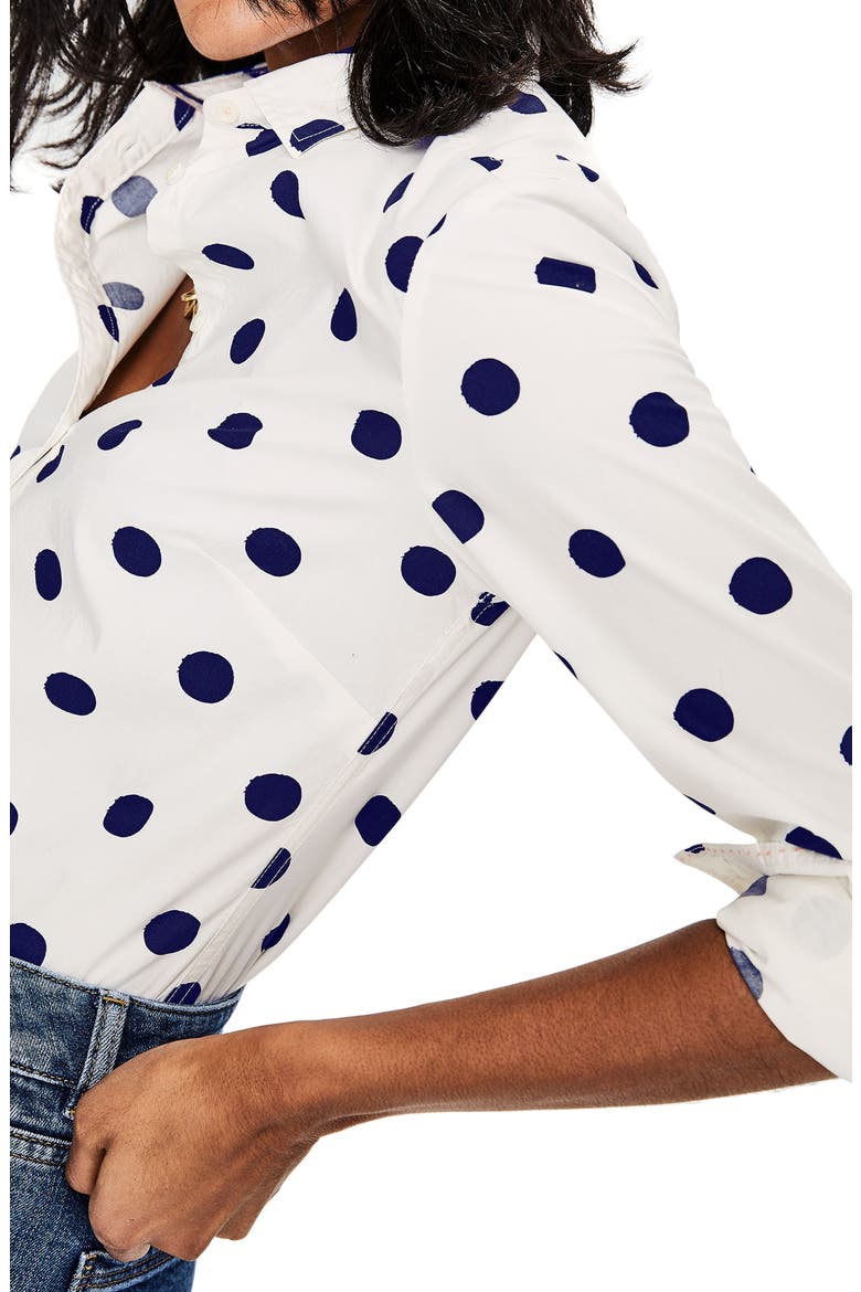 Print Shirt, Alternate, color, IVORY/ NAVY SPOT