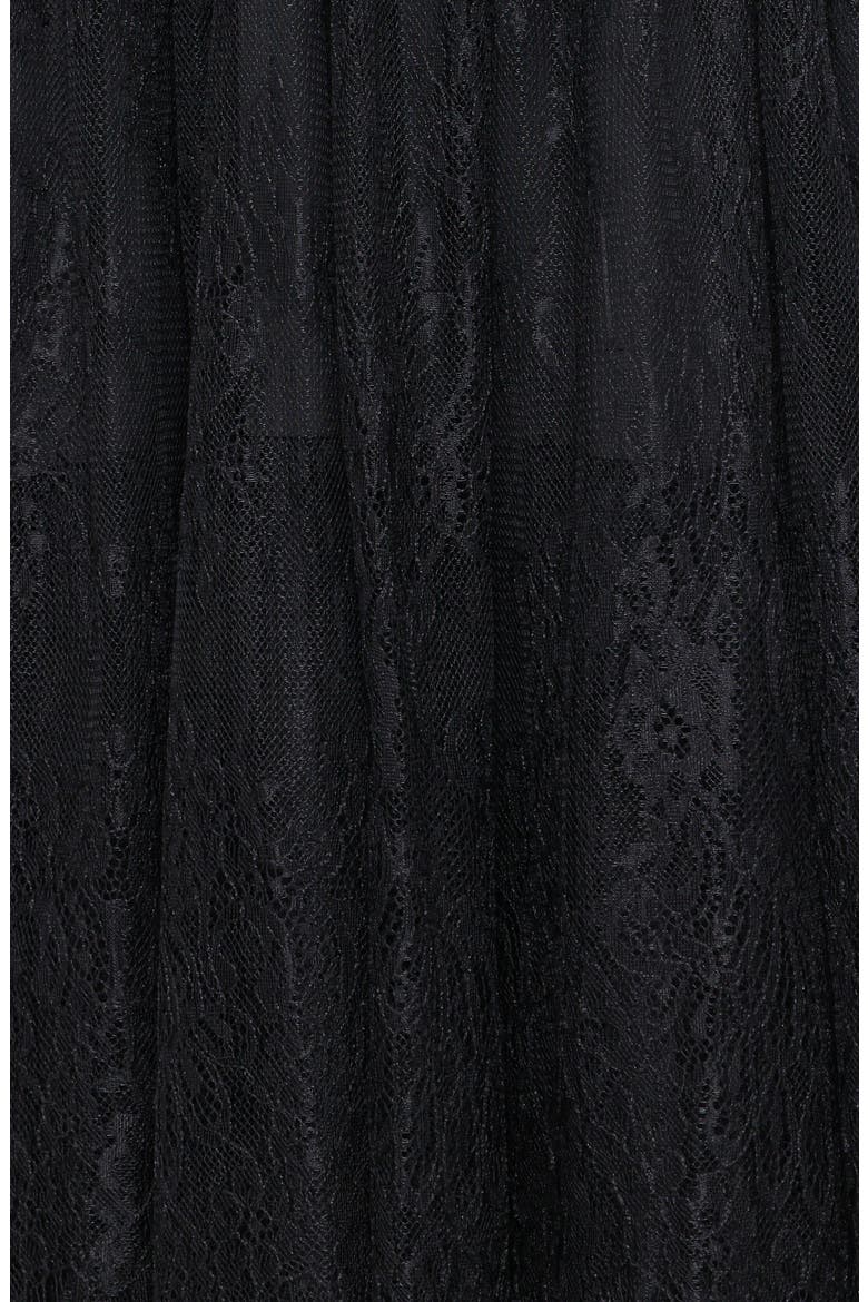 Bloom Strapless Lace Maxi Dress, Alternate, color, BLACK LACE