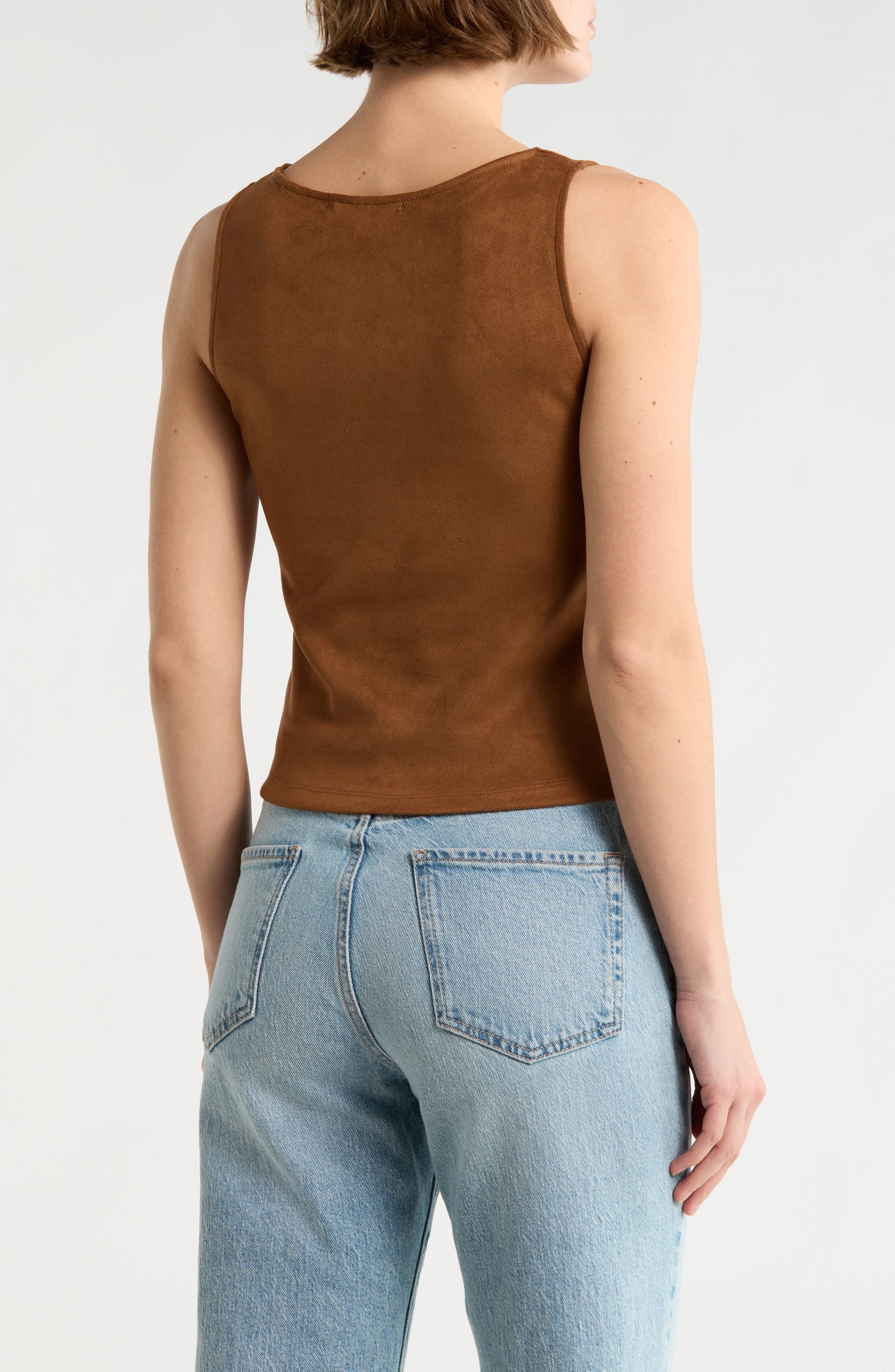 Faux Suede Sleeveless Top - image 4