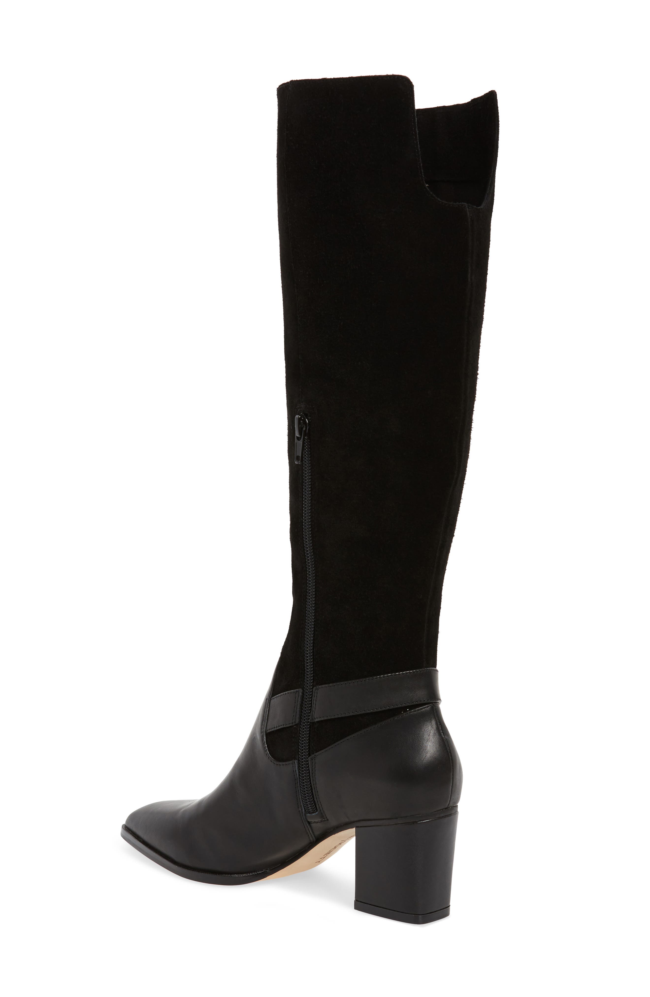 Daleena Knee High Boot, Alternate, color, BLACK SUEDE