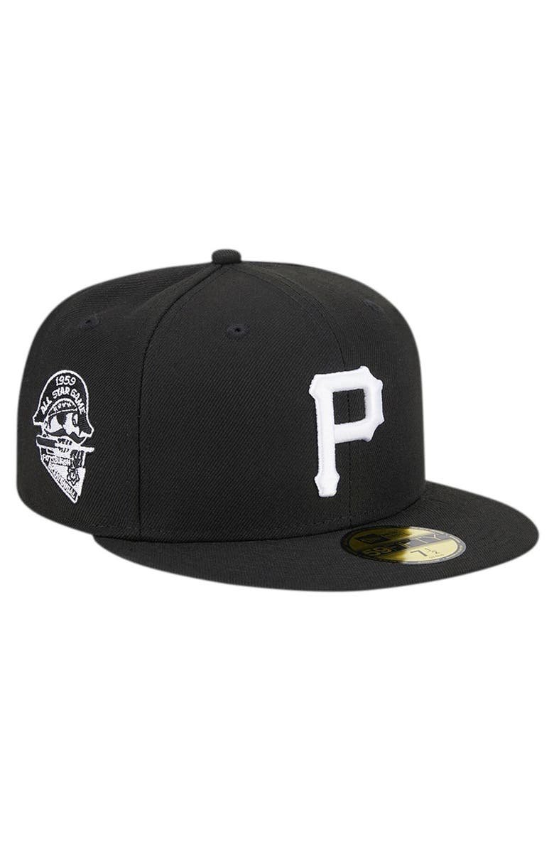 New Era Men's New Era Black Pittsburgh Pirates Logo 59FIFTY Fitted Hat, Main, color, 