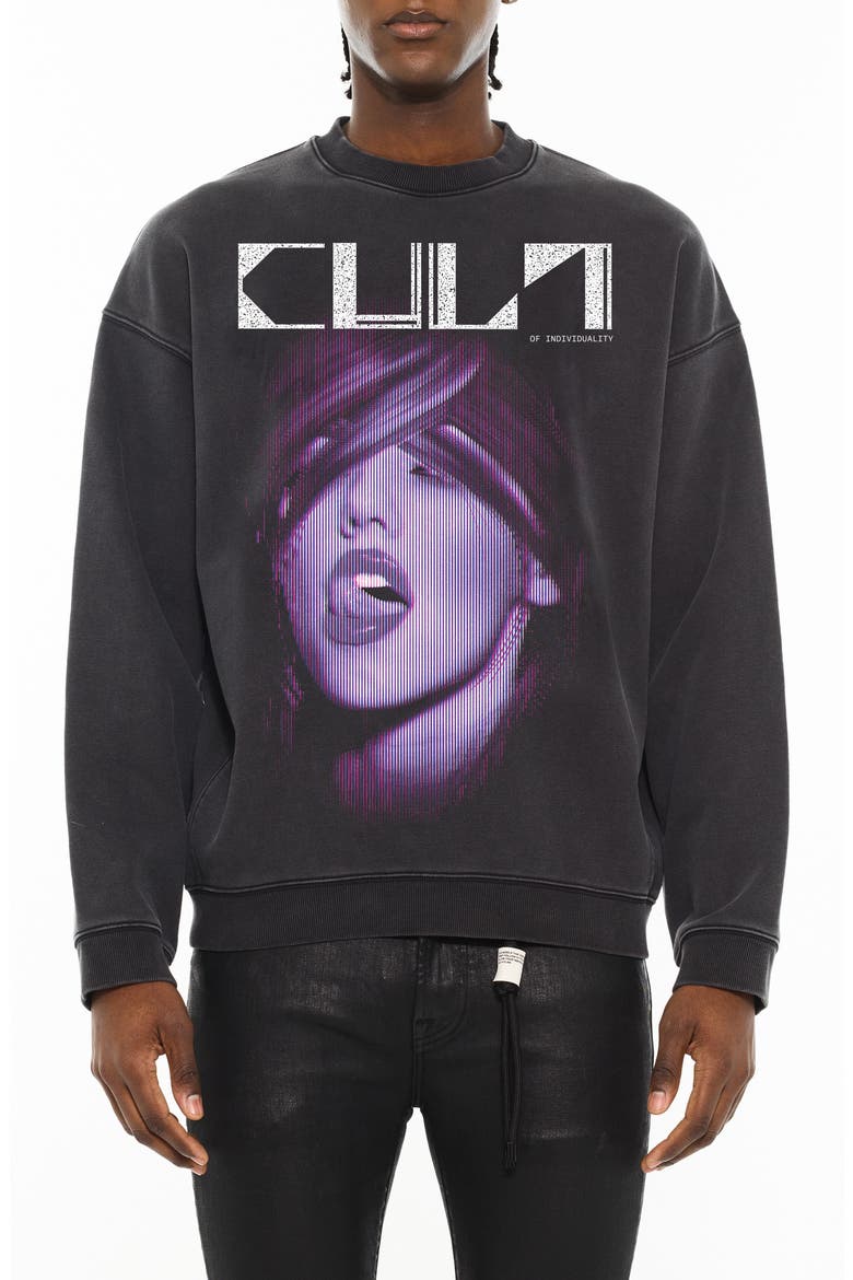 Graphic Fleece Sweatshirt, Main, color, VINTAGE CHARCOAL