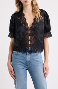 DÔEN Idella Lace Silk Top