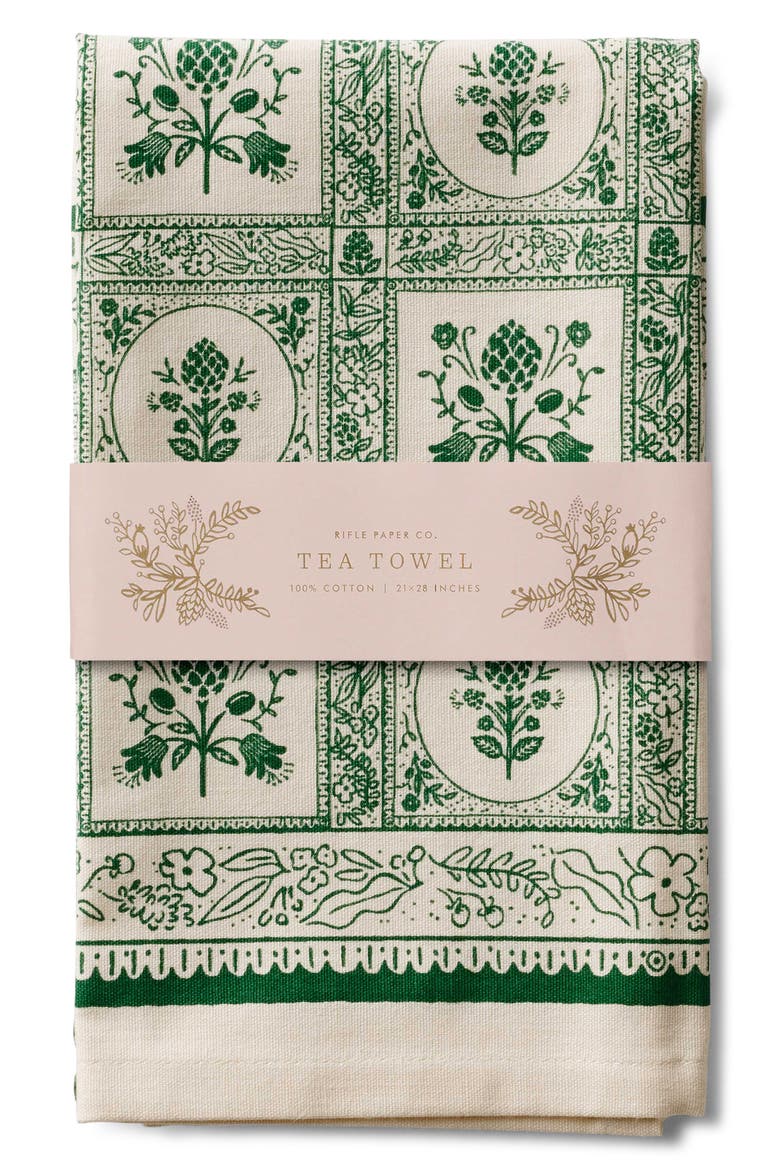 Artichoke Tea Towel, Alternate, color, GREEN MULTI