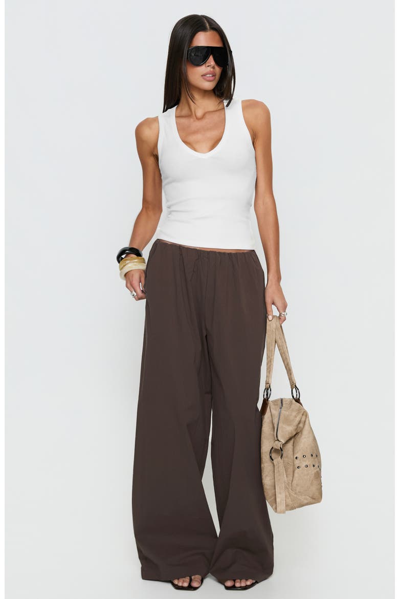 Lunea Low Rise Wide Leg Pants, Alternate, color, BROWN