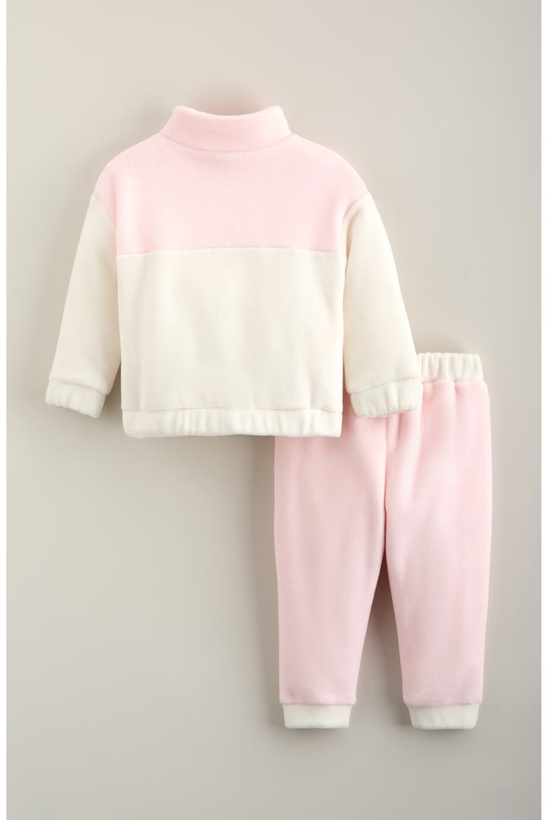 Kids' Polar Fleece Jogger Set, Alternate, color, PINK CURSIVE BOW- PINK