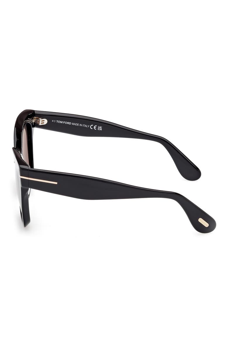 Elvira 55mm Butterfly Sunglasses, Alternate, color, SHINY BLACK / SMOKE