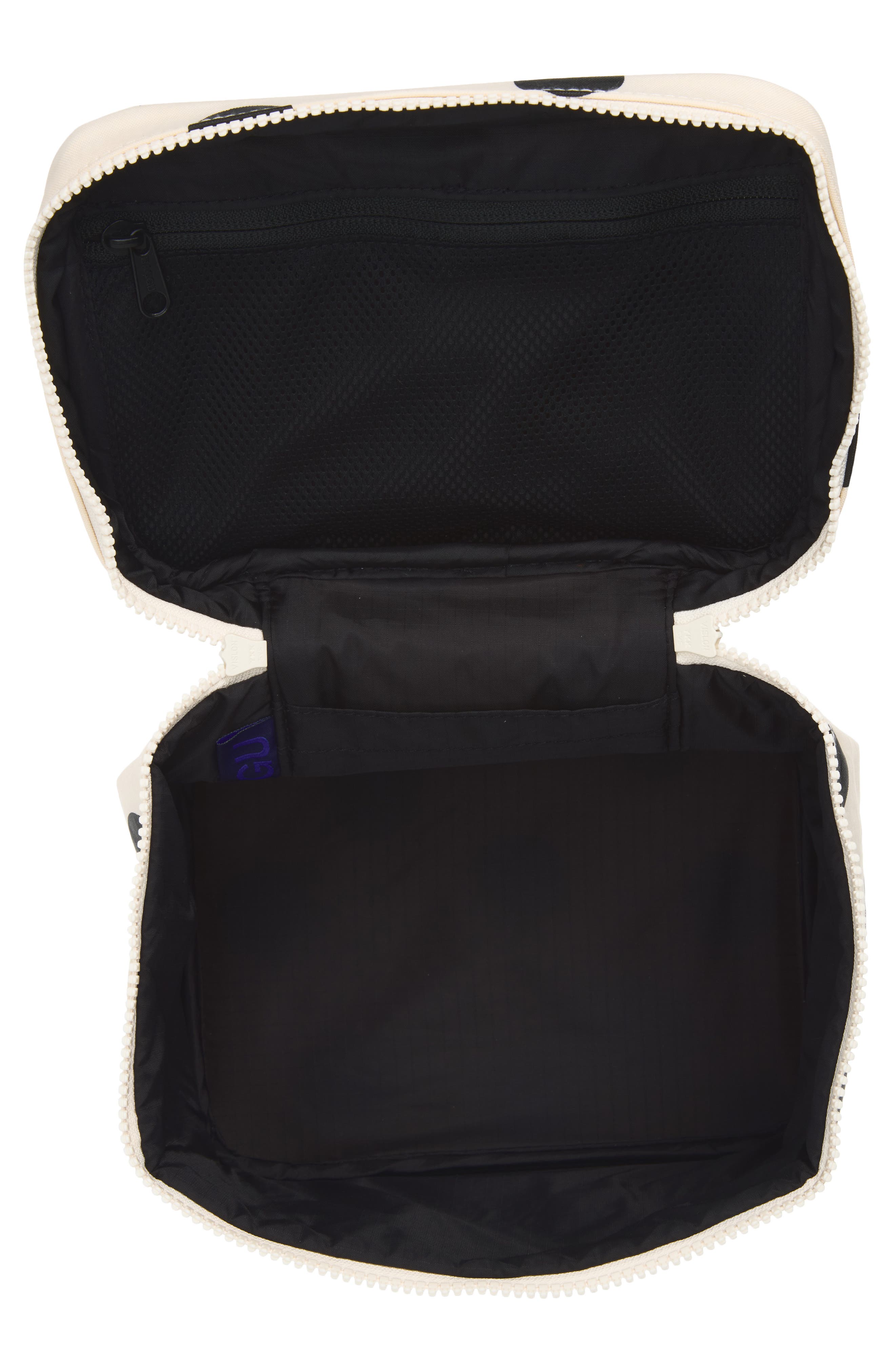 Large Cosmetic Case, Alternate, color, CREAM AND BLACK POLKA DOT