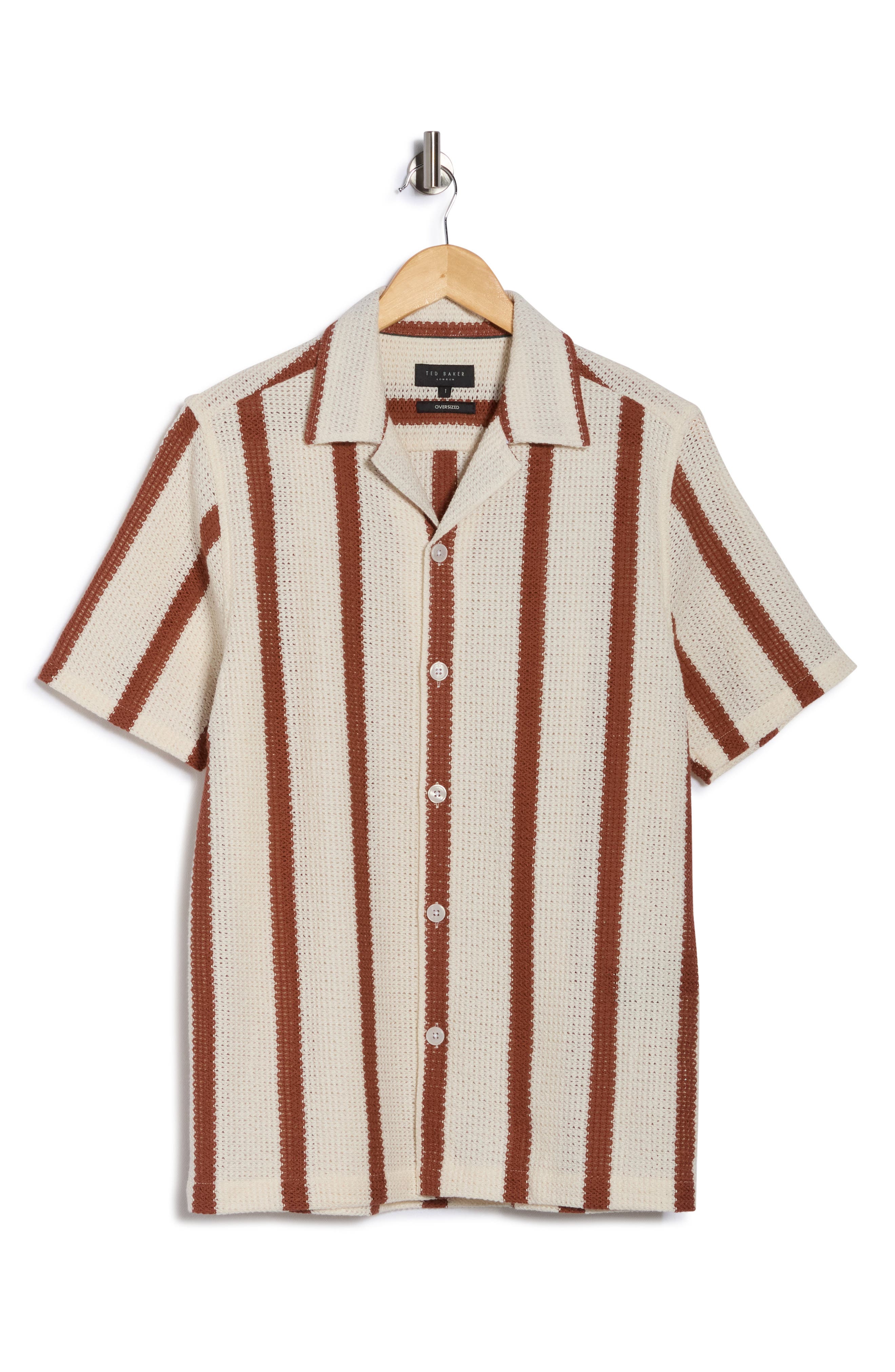 Ted Baker London Short Sleeve Stripe Oversized Shirt