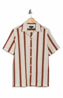 Short Sleeve Stripe Oversized Shirt